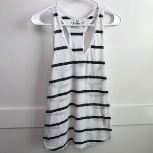 Victoria’s Secret Pink White & Black Sequin Stripe Tank Top